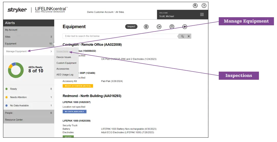 stryker LIFELINKcentral AED Program Manager-fig6