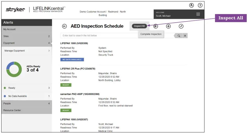stryker LIFELINKcentral AED Program Manager-fig8