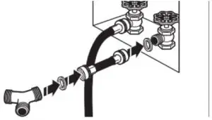 Attach short hose and “Y” connector