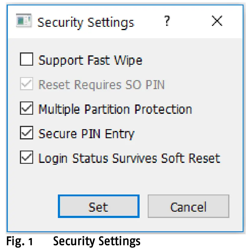 Fig. 1 Security Settings