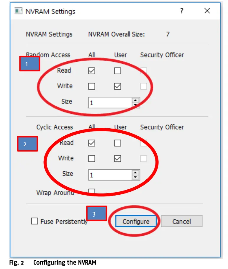 Fig. 2 Configuring the NVRAM