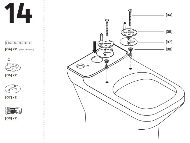 GoodHome teesta Close Coupled Rimless Toilet - Assembly 15