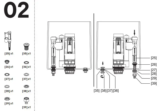 GoodHome teesta Close Coupled Rimless Toilet - Assembly 2