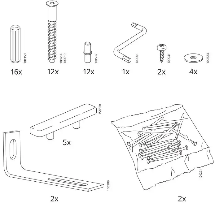 IKEA FINNBY Bookcase 60x180cm - Accessories Included