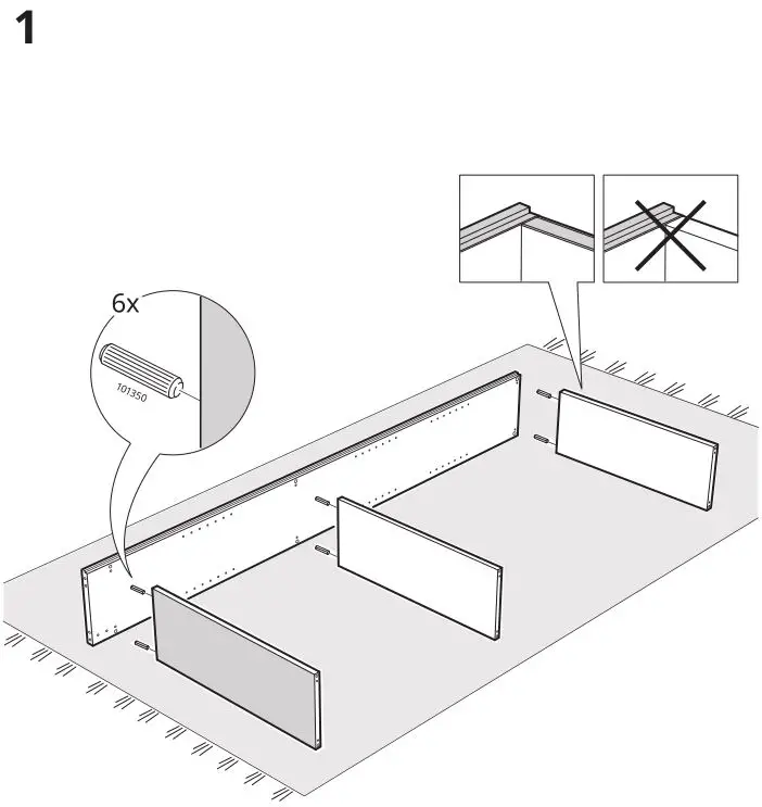 IKEA FINNBY Bookcase 60x180cm - Installation 1