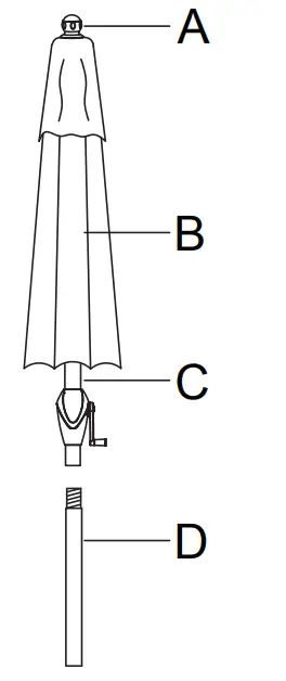 seasons SENTRY UMB-633130M 7’ x 10’ Rectangle Market Umbrella - Fig 1