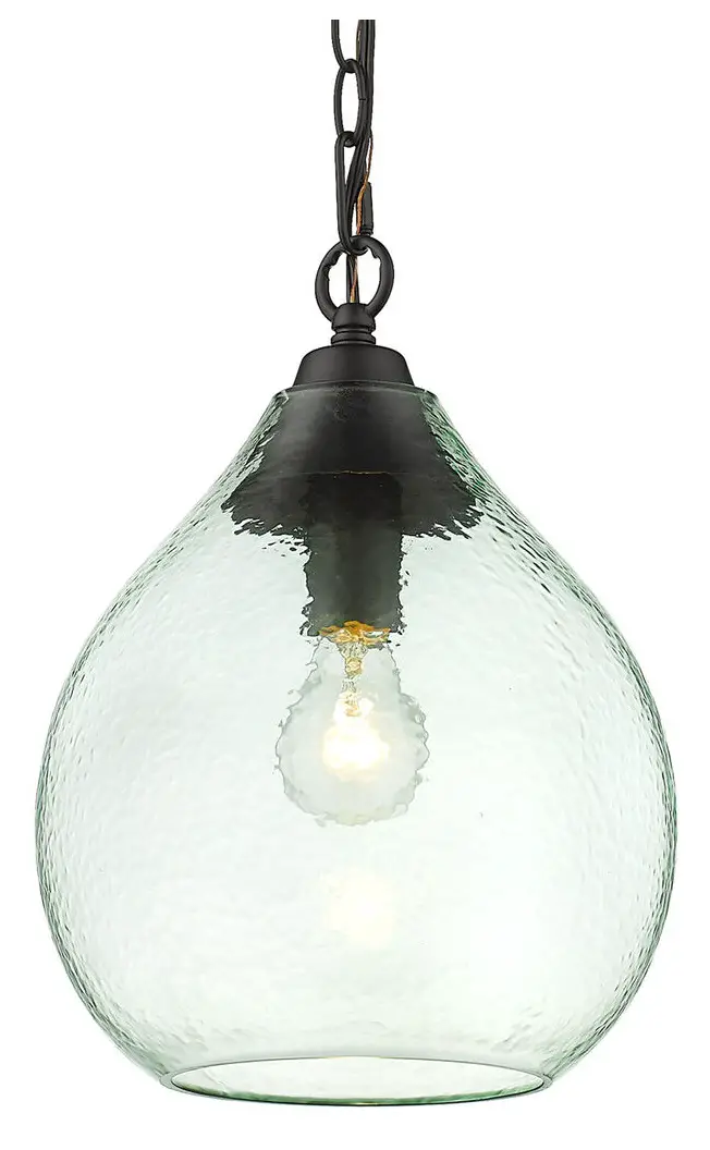 GOLDEN LIGHTING 1094-S BLK-SHG Ariella 1-Light Matte Black Mini Pendant Light