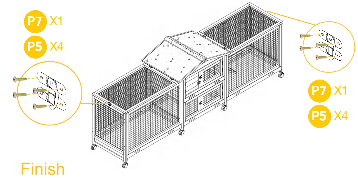 aivituvin AIR 65 Morgete Wooden Rabbit Hutch - fig 16