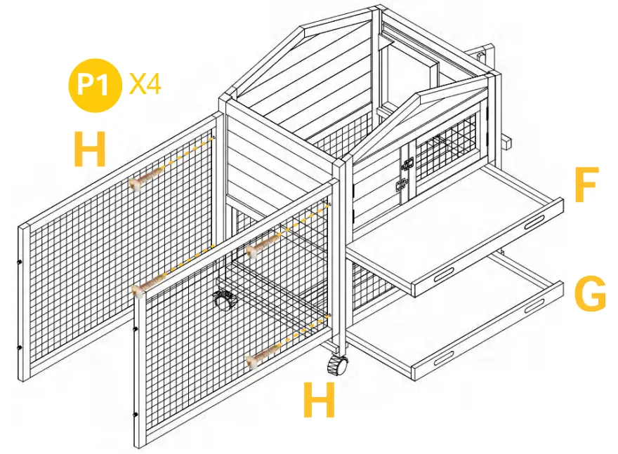 aivituvin AIR 65 Morgete Wooden Rabbit Hutch - fig 7