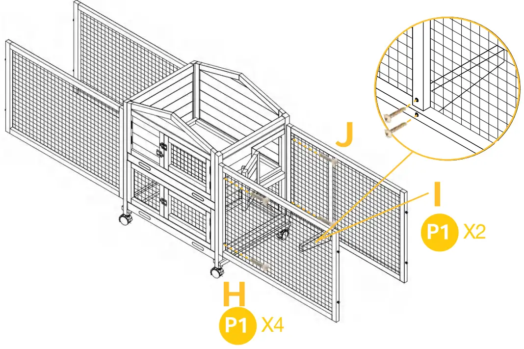 aivituvin AIR 65 Morgete Wooden Rabbit Hutch - fig 8