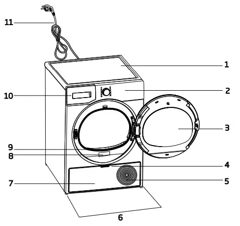 beko B5T68243WBPB Front Load Dryer - fg 1