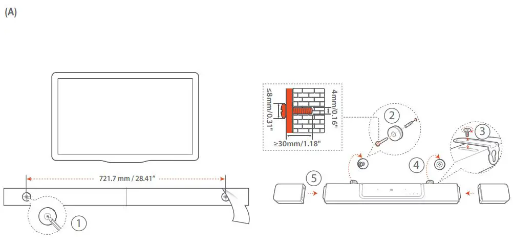 JBL BAR 1300X Impressive Immersive Sound Via Detachable Speakers - Installation - A