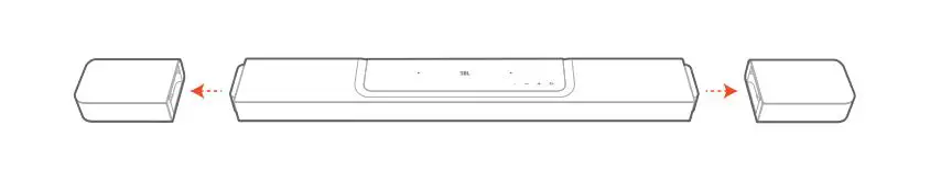 JBL BAR 1300X Impressive Immersive Sound Via Detachable Speakers - To move the soundbar, first remove the two detachable speakers to avoid accidental damage