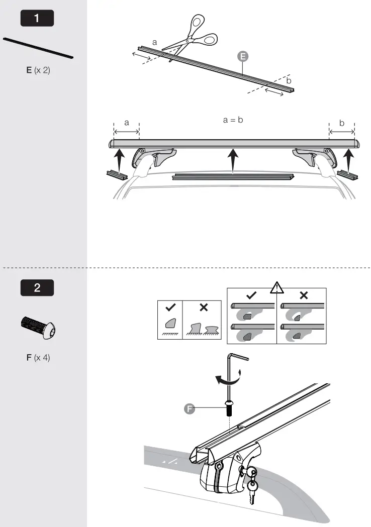 amazon basics B083T53K3P 2-Piece Universal Cross Rail Roof Rack - fig 2
