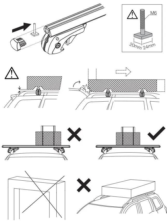 amazon basics B083T53K3P 2-Piece Universal Cross Rail Roof Rack - fig 5