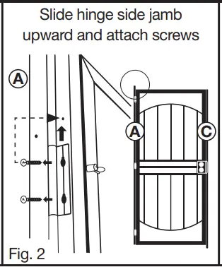 Reverse door top and side jambs to change swing direction if needed