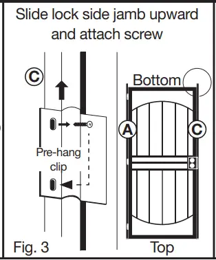 Reverse door top and side jambs to change swing direction if needed