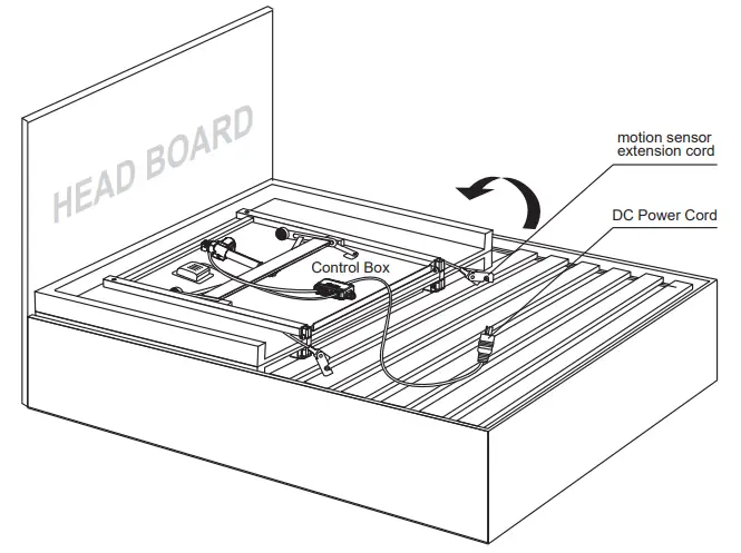 Setup the power foundation with the bed frame and slat base.