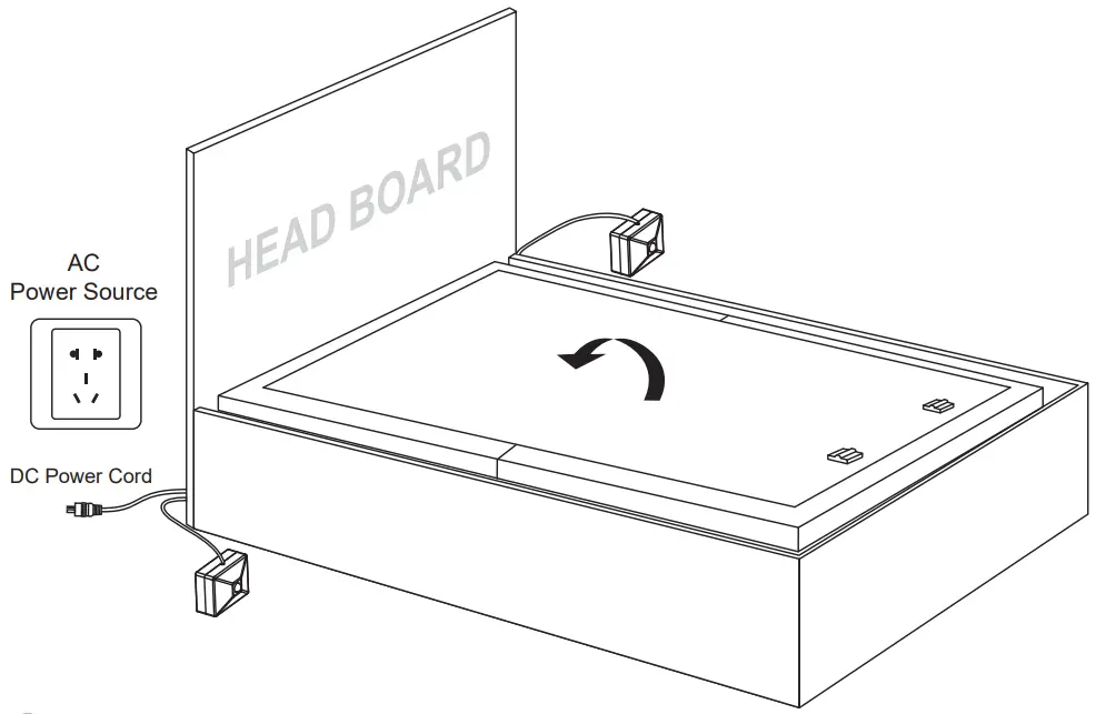 Setup the power foundation with the bed frame and slat base.