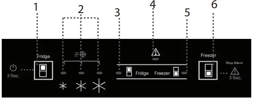Whirlpool WHC20T321UK Integrated 70 30 Frost Free Fridge Freezer - CONTROL PANEL