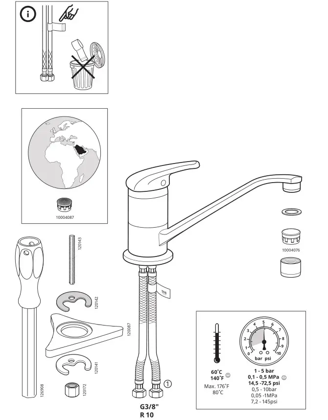 IKEA LAGAN Single-Lever Kitchen Mixer Tap - Tools