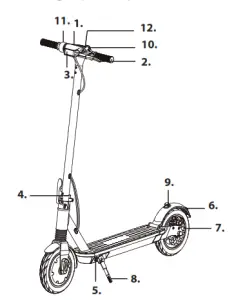 GUARDO Pursuit E-Scooter - Folding bracket