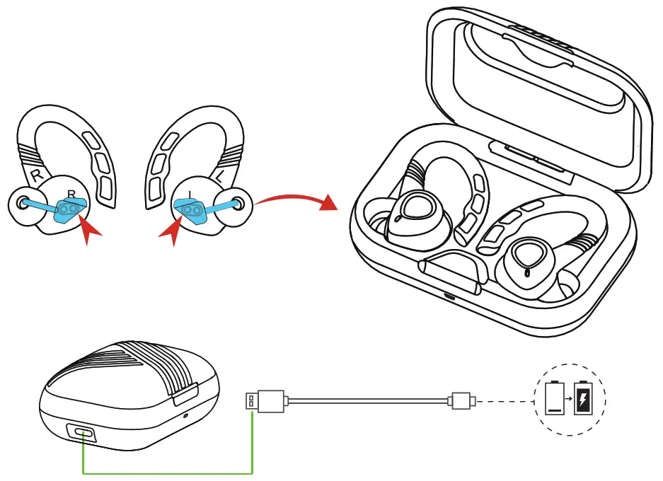 Geryst BE1037 True Wireless Earbuds - charging 1