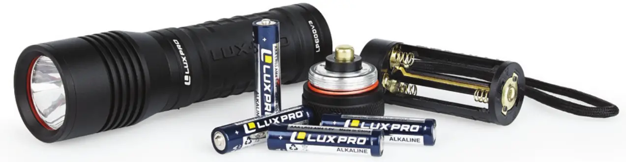 LUX PRO LP600V3 High Output Small Handheld LED Flashlight - down lightly