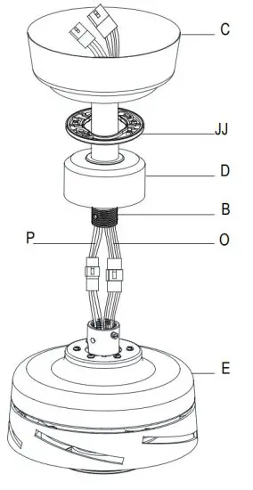 HOME DECORATORS COLLECTION 60 SNYD Driskol 60-Inch Ceiling Fan - wires