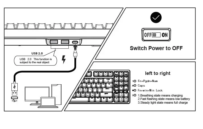 ROYAL KLUDGE RK885 RGB Mechanical Wireless Keyboard fig 2
