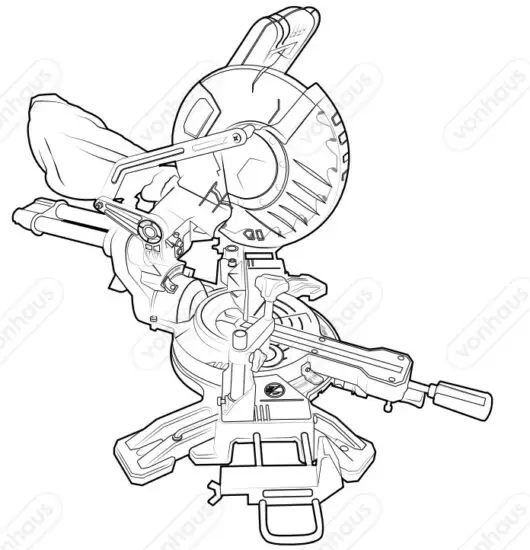 VonHaus 3500159 1500W Sliding Mitre Saw