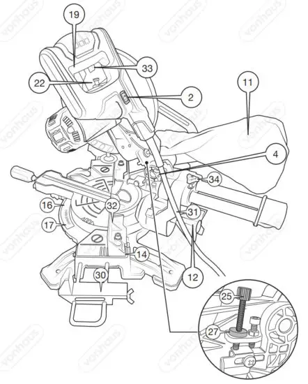 VonHaus 3500159 1500W Sliding Mitre Saw - figure 2