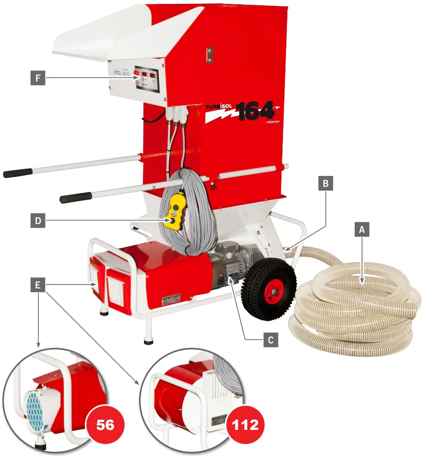 volumair 30570 Turbisol Blowing Machine - IDENTIFICATION OF THE COMPONENTS