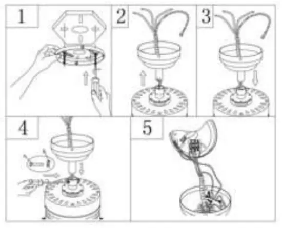 Installation of the ceiling fan