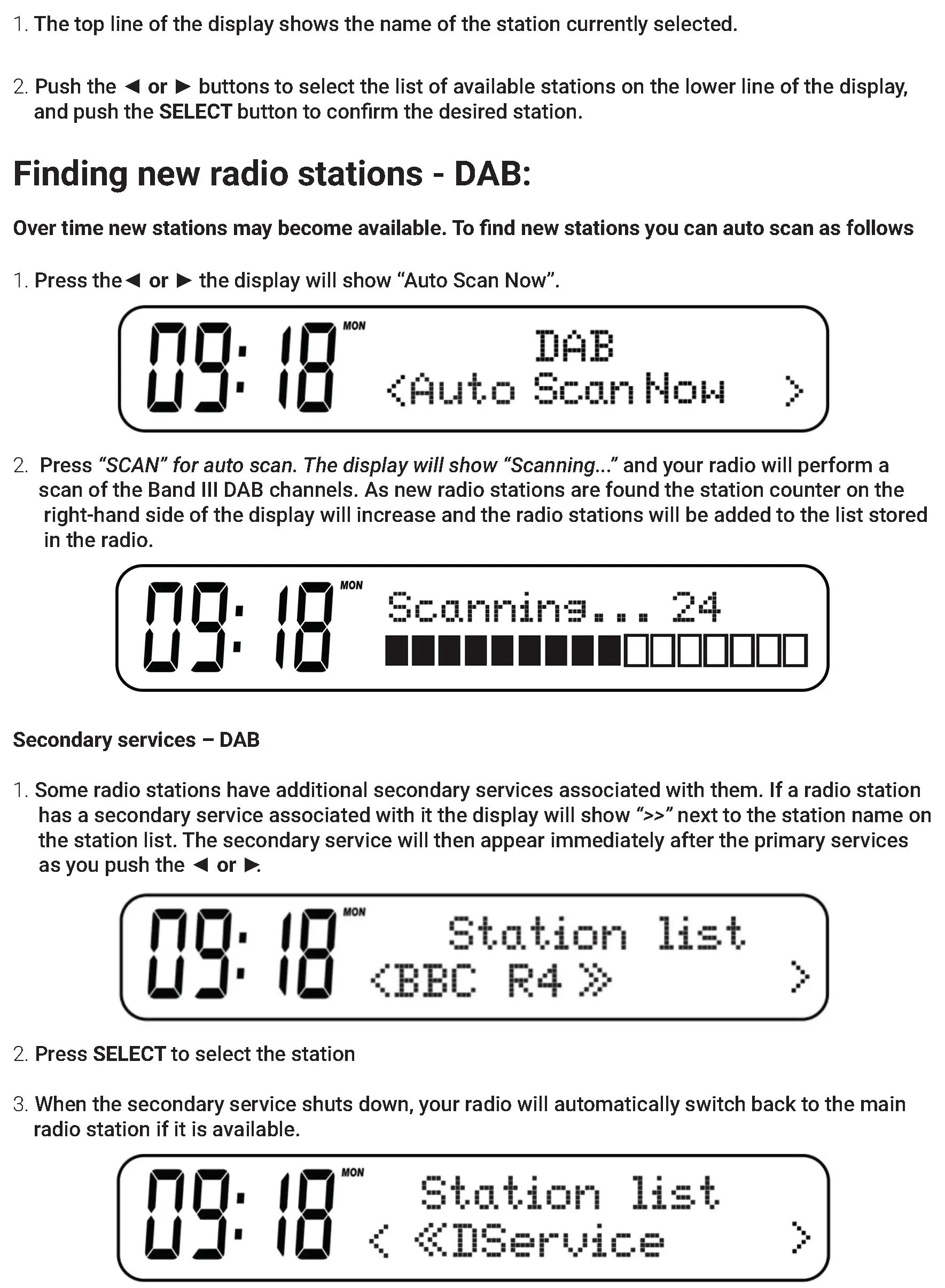 Selecting a station