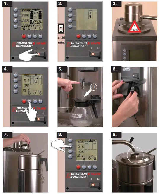 BRAVILOR BONAMAT B20 HW Round Filtering Machine with Hot Water Tap-19