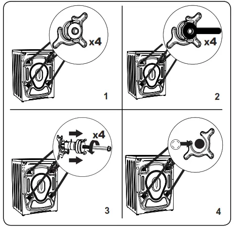 SHARP ES-HFH814AWC-IT Washing Machine - Removing the Transit Bolts