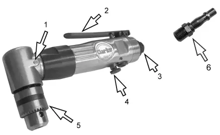 Clarke CAT219 3 or 8 Inch Reversible Air Drill-fig2