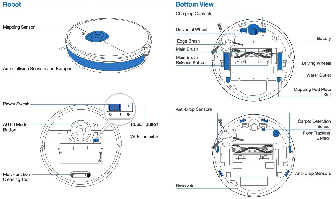 yeedi K781 Robotic Vacuum Cleaner - rackage contents 2