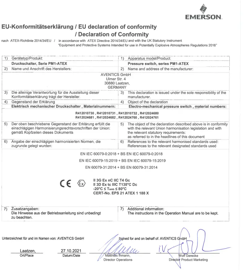 EMERSON 8092910 AVENTICS Pneumatic Piston Rod Cylinders fig 9