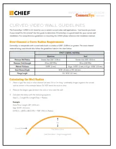 CHIEF LVS1U ConnexSys Video Wall Mount System - ConnexSys Mounts for Curved Walls