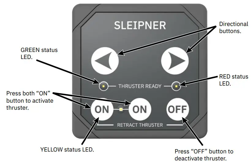 SLEIPNER SR Series Electric Retract Thruster - Retractable Control Panel