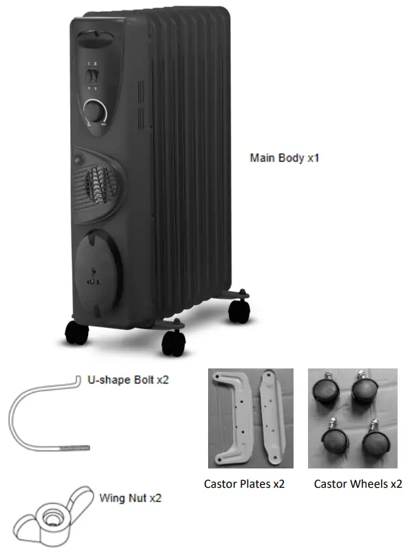 Goldair GOC32 Series 2400W 11 Fin Oil Column Heater with Turbo Fan Boost - fig 2