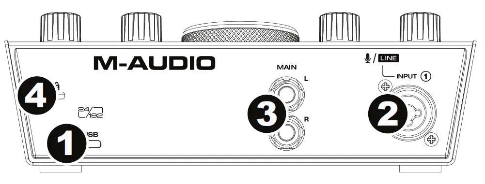 M-AUDIO AIR 192-4 2-In 2-Out USB Audio Interface - Fig 2