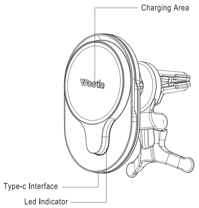 Weetla C50 Wireless Car Charger - FIG 1