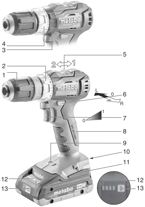metabo SB 18 L BL Cordless Hammer Drill A01