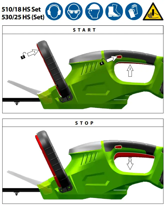 Gude 510 18 HS Set Hedge Trimmer - Operation