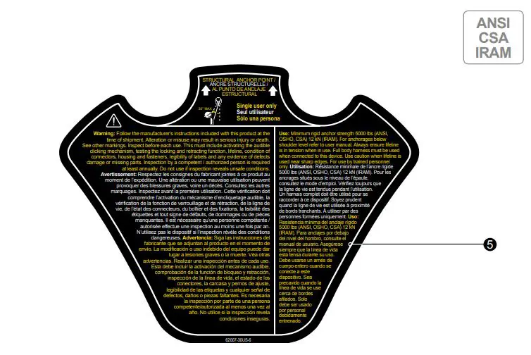 MSA Latchways Self Reracting Lifeline SRL Instruction Manual - Fig G