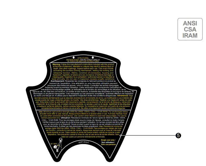 MSA Latchways Self Reracting Lifeline SRL Instruction Manual - Fig I