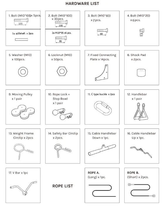 LSG GRK100 Multi Function Power Rack with Adjustable Cable Pulleys - fig 2